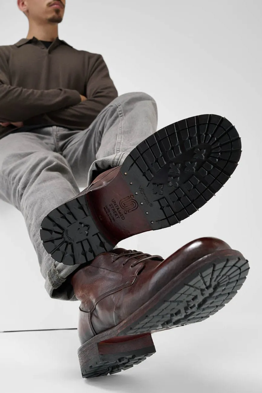 ROWLEY raw-chestnut folded chukka boots.