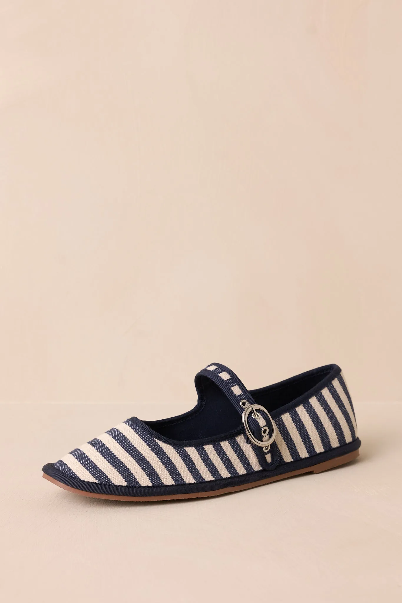 Saltwater Stroll Navy Stripe Mary Jane Flats