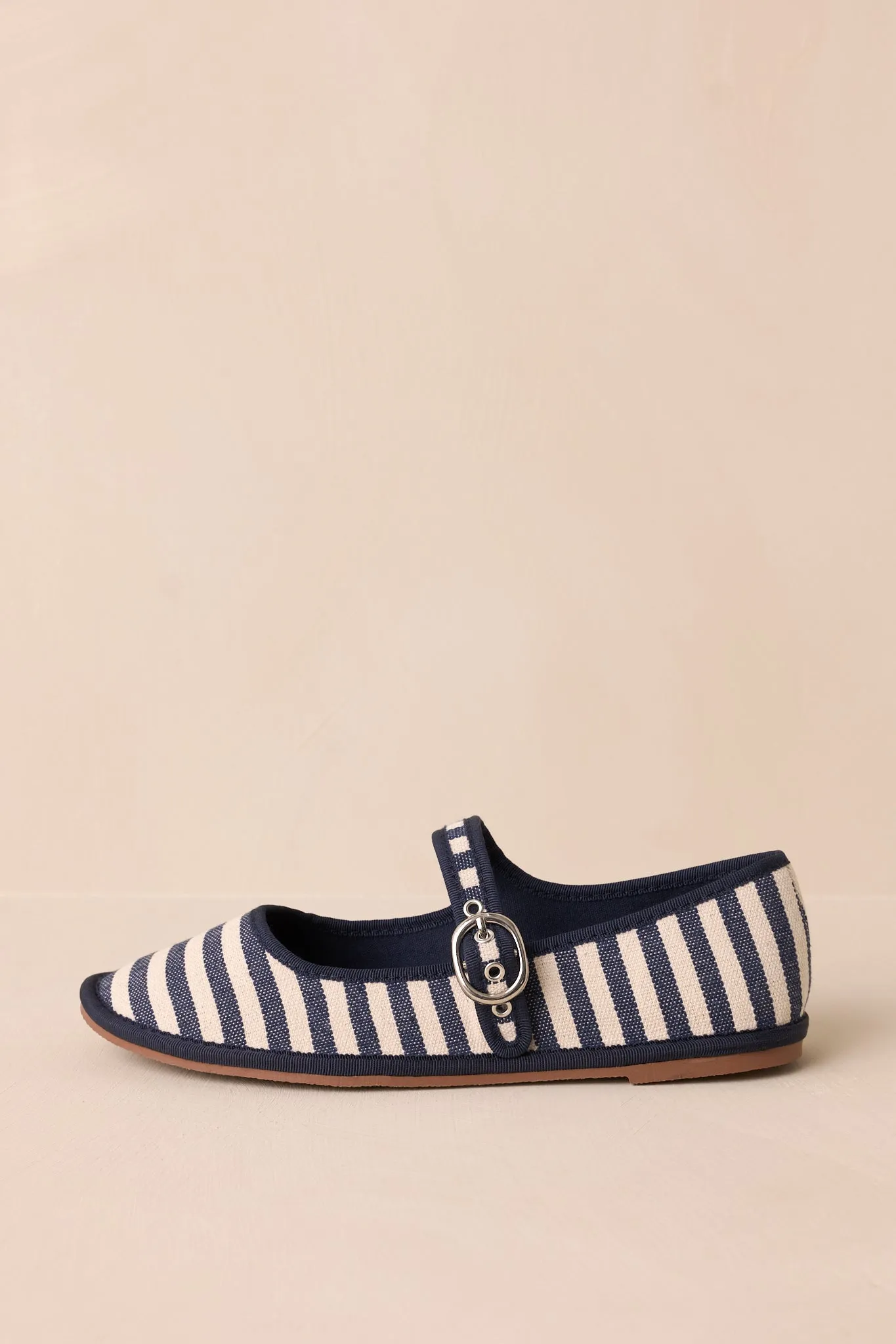 Saltwater Stroll Navy Stripe Mary Jane Flats