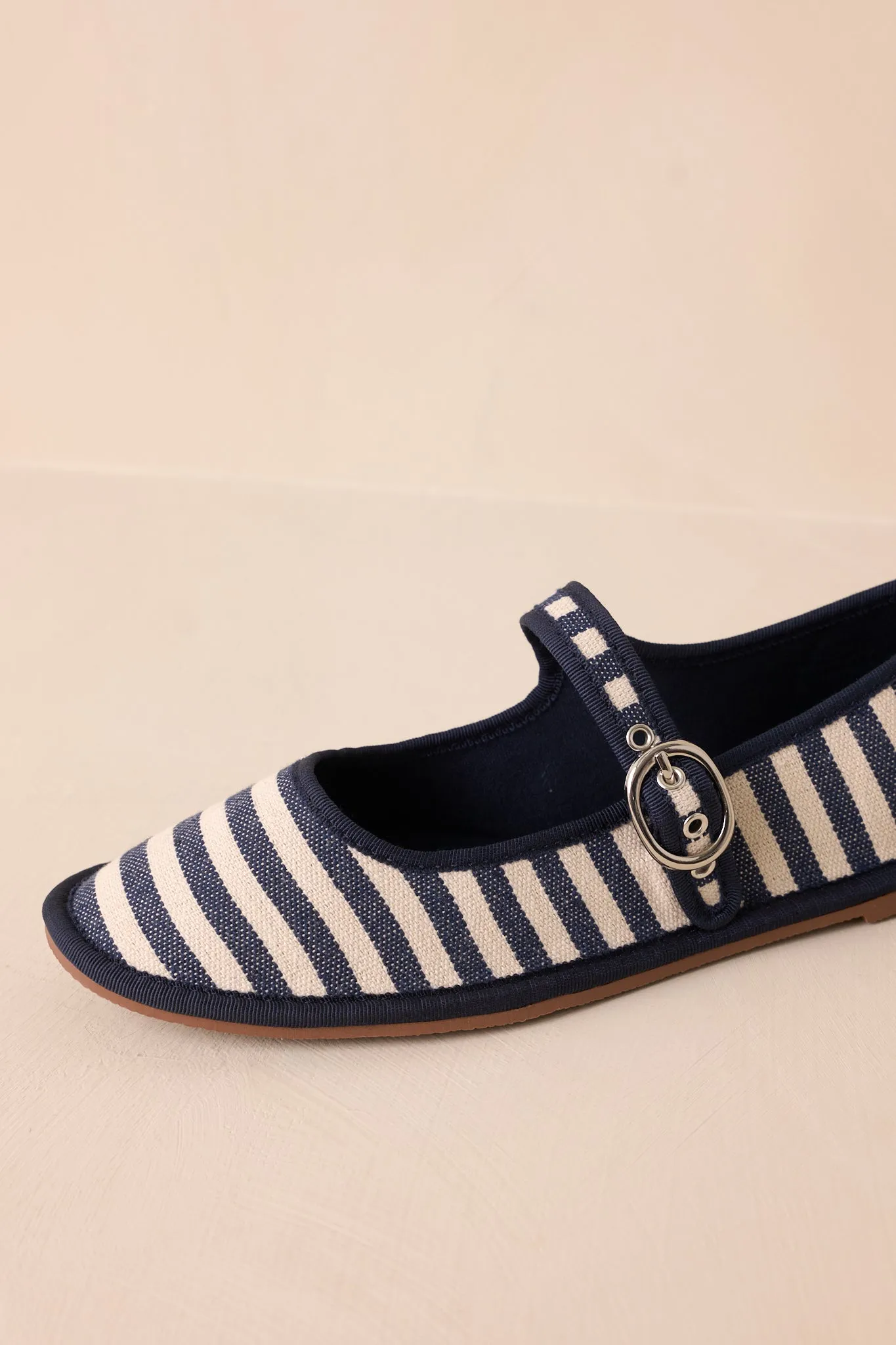 Saltwater Stroll Navy Stripe Mary Jane Flats