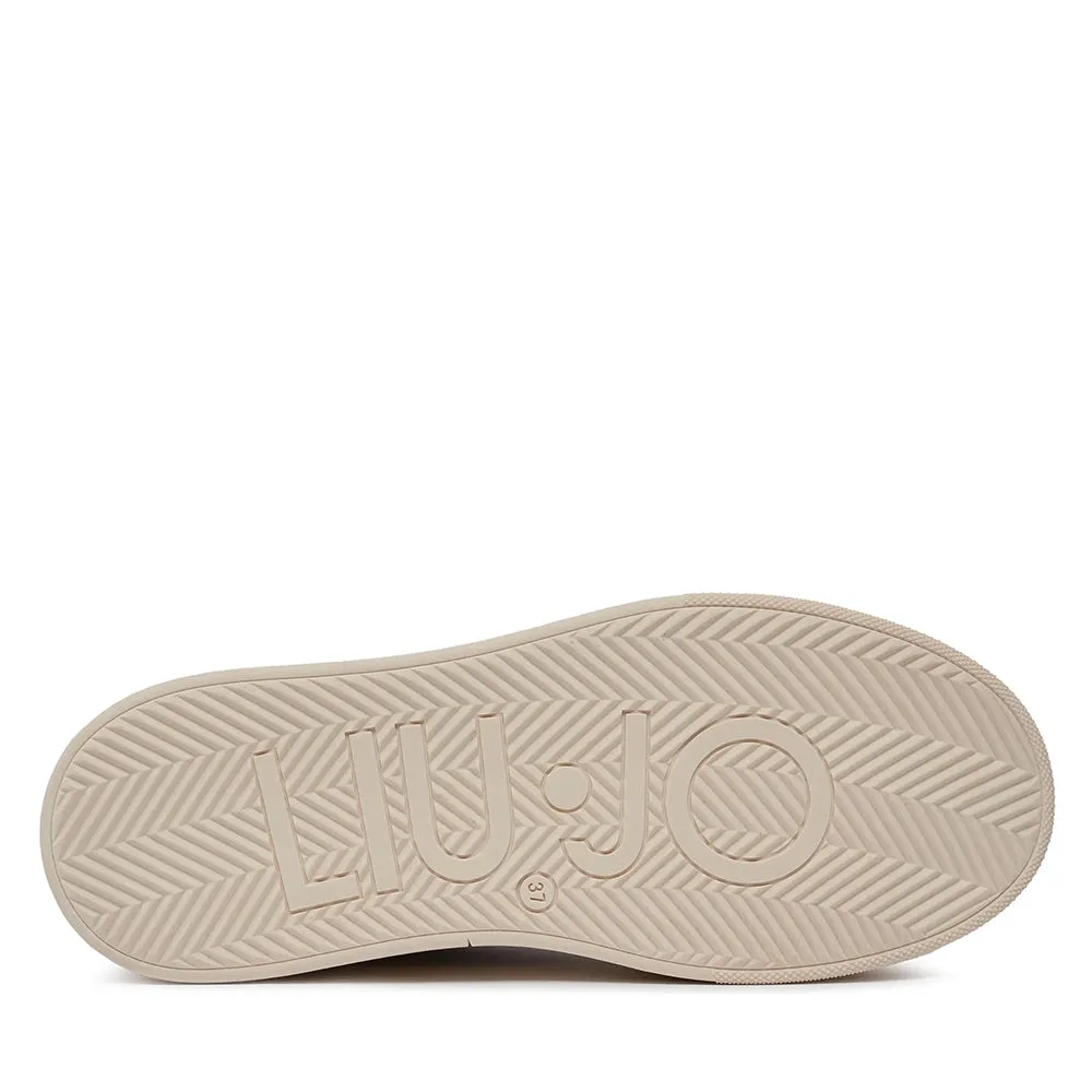 Scarpe Donna LIU JO Sneakers Selma 08 in Suede con Logo Embossed Beige