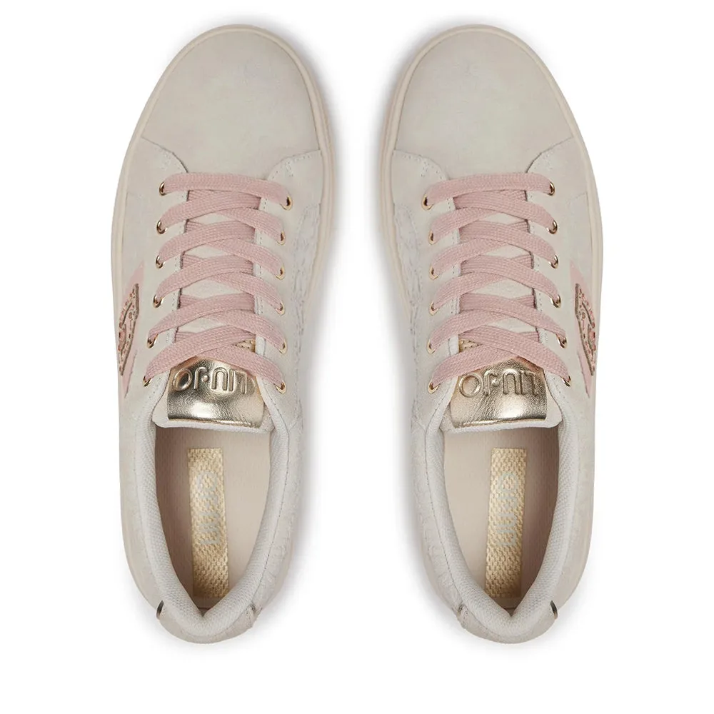 Scarpe Donna LIU JO Sneakers Selma 08 in Suede con Logo Embossed Beige