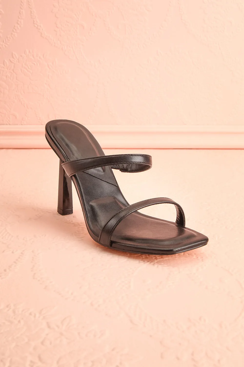 Ushuaia Black | Square Toe Heeled Sandals