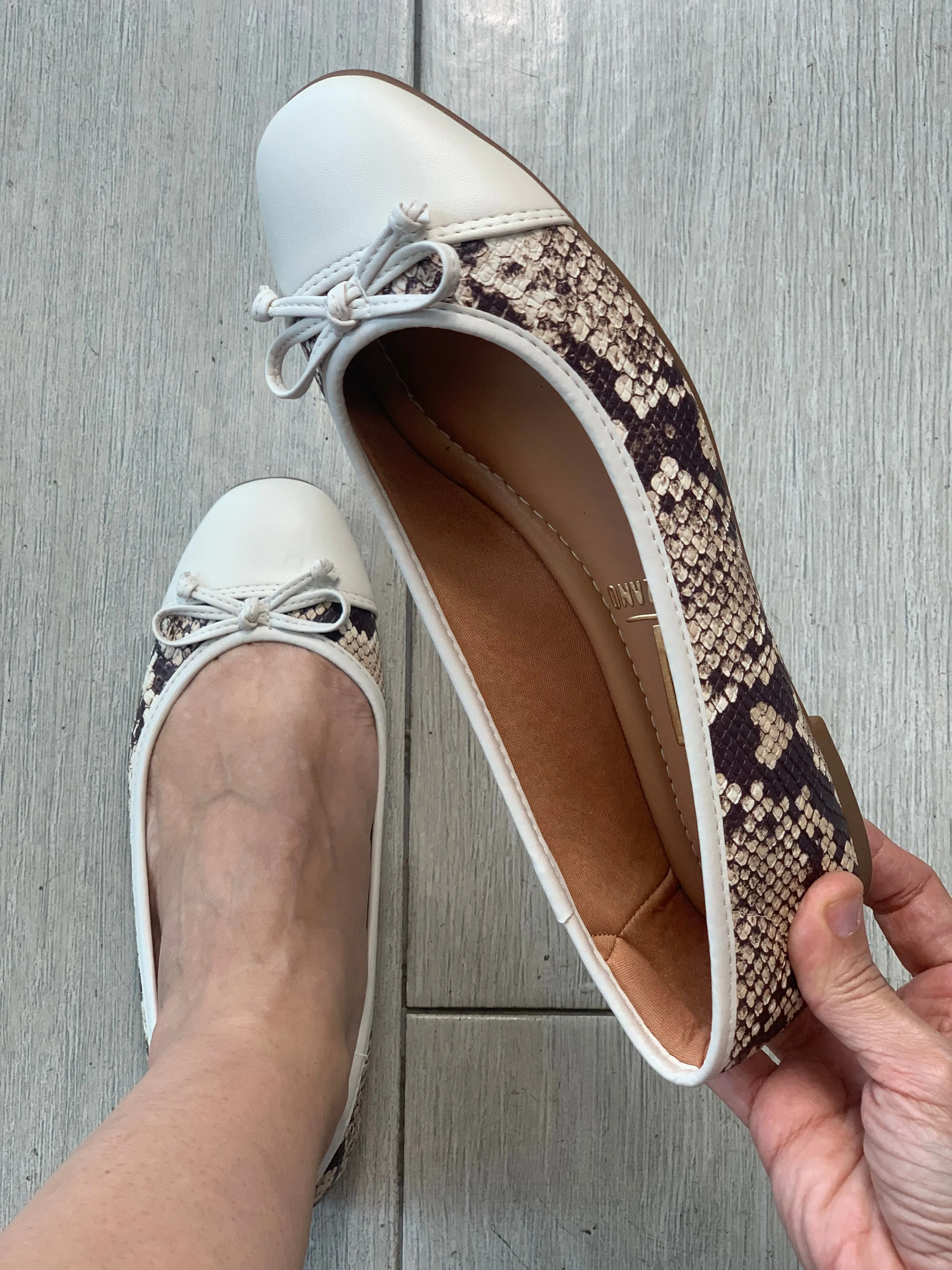 Vizzano Off White Animal Print Flats