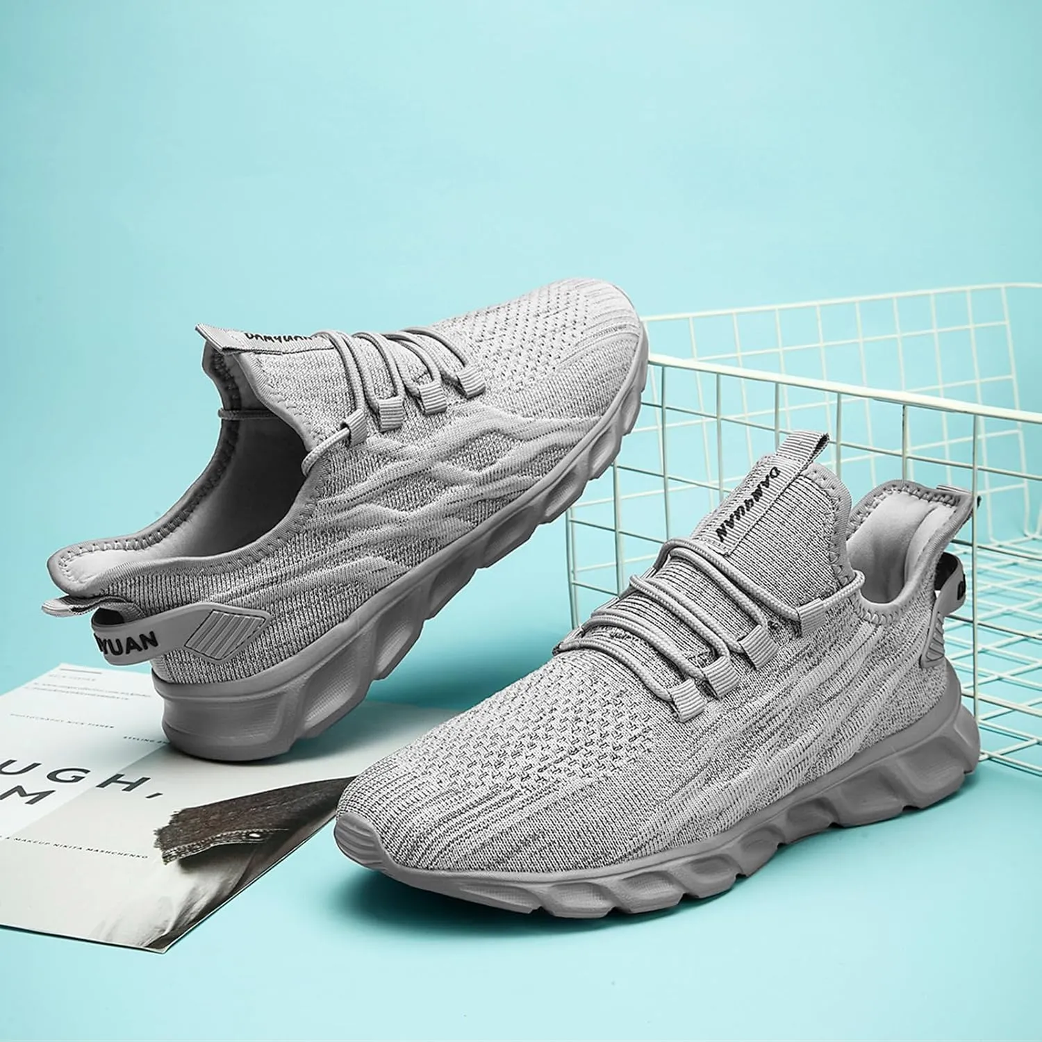 WCIDFY Men's Running Shoes Gym Tennis Work Shoes for Men Mesh Lightweight Athletic Sports Fashion Workout Casual Sneakers