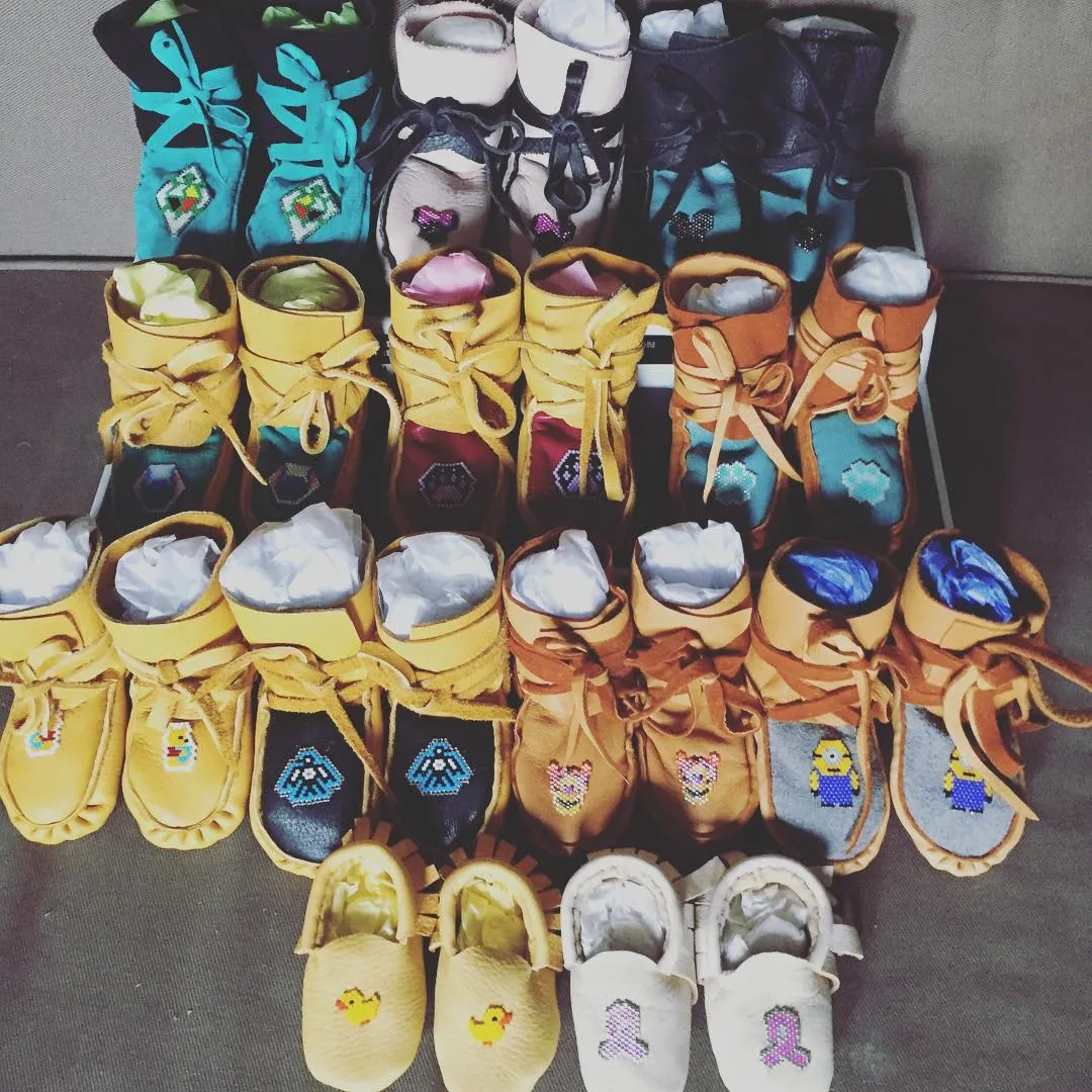 Wraparound Native Baby Moccasins, Deer Hide (0 to 18 months)